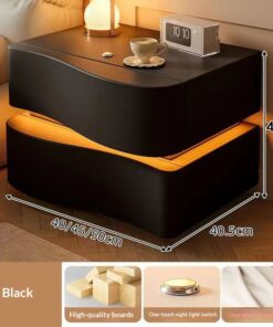 Alternative view of Cream Style Bedside Table - Modern Minimalist Nightstand with Storage for Bedroom Home Decor