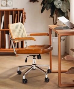Retro-style Home Office Computer Chair Made From Imitation Rattan