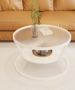 Alternative view of Smallapartment Home Coffee Table Living Room Round Glass Tea Table
